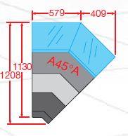 VITRINE RÉFRIGÉRÉE SANDWICHERIE/BOUCHERIE/TRAITEUR ANGLE FERMÉ 45° (UV3000AC45CG)_0