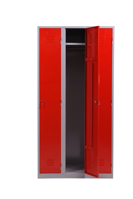 Vestiaire industrie propre - 3 colonnes - normes D65-760 AFNOR - acier électro-zingué avec double ventilation_0