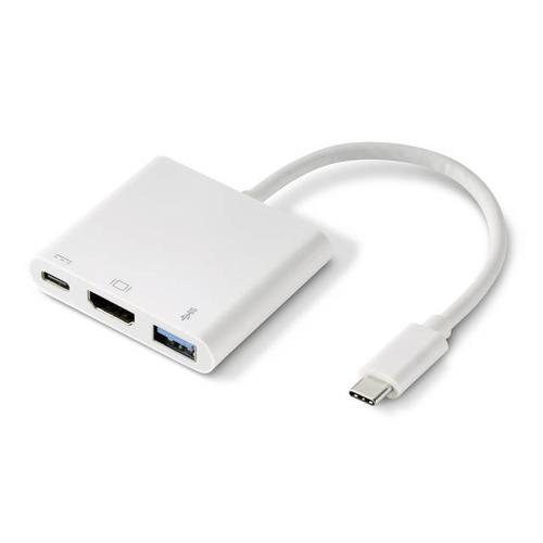 Hub combiné USB 3.0 + USB 2.0 Renkforce RF-4366444 - Blanc - 3 ports - HDMI et USB Type-C_0
