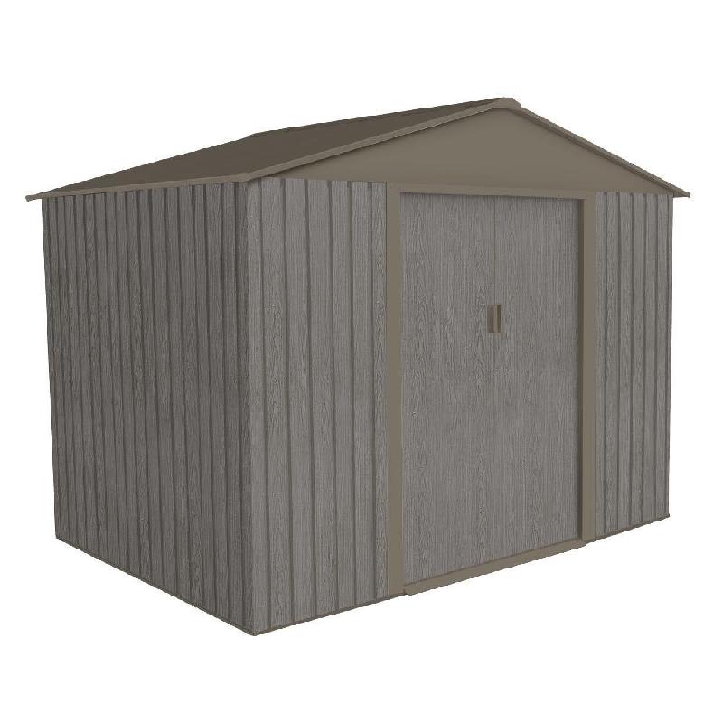 Abri jardin métal - aspect bois vieilli 86 - 4,72 m² - gris_0