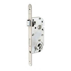 Boitier de serrure encastrable à cylindre pour porte d'entrée, axe 40mm, bouts ronds, inox - THIRARD - gris 3150269821162_0