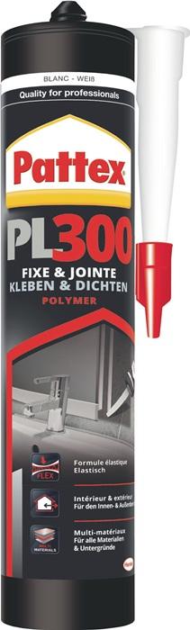 Colle de montage Flextec PL 300 blanc 410 g - Cartouche PATTEX - Pour intérieur et extérieur, surfaces absorbantes et non absorbantes_0