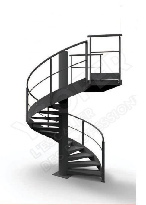 Escalier hélicoïdal yso-industrie - ysofer esca - diamètre 1400 à 3800 mm_0