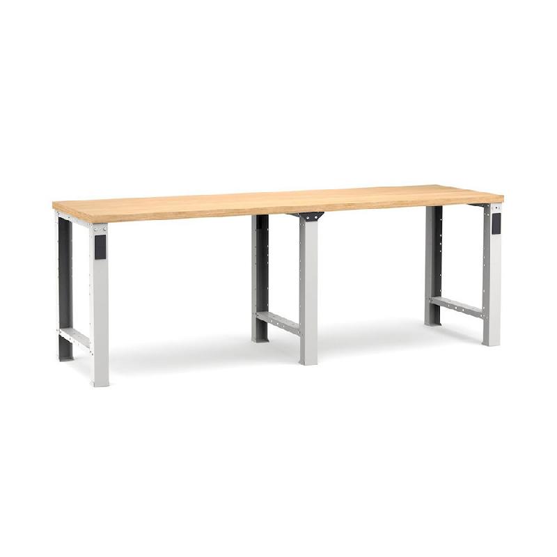 Établi plateau bois L.2500 mm et pieds en métal NOVALP_0