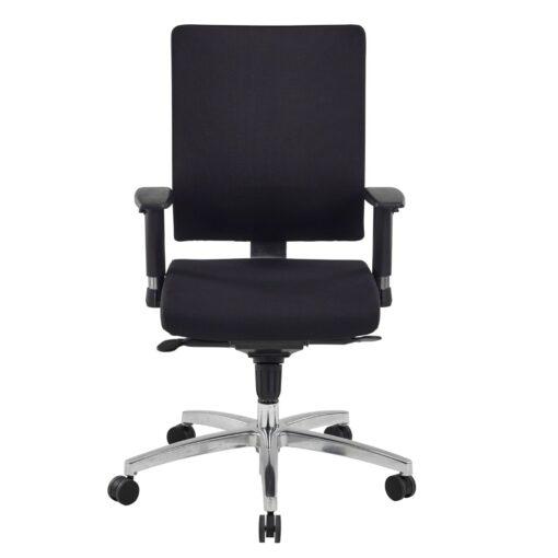 Fauteuil de bureau ergonomique HANS neuf - Sitek - noir - piétement en aluminium chromé - accoudoirs 2D - dossier double filet_0