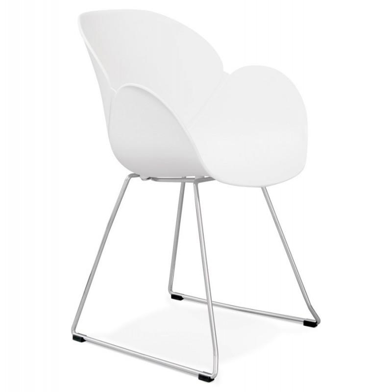 FAUTEUIL DESIGN ZIA 87CM BLANC - PARIS PRIX_0