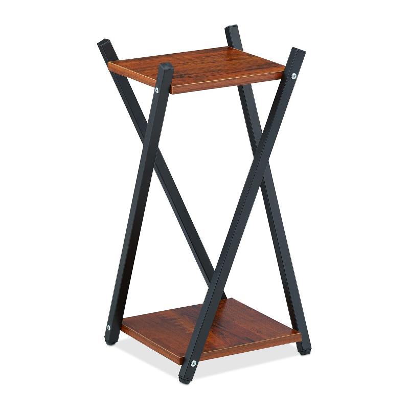 Helloshop26 - Étagère à plantes géométrique 57 x 29 x 29 cm design élégant intérieur en MDF effet bois noir 13_0010955 - noir métal 3000245498751_0