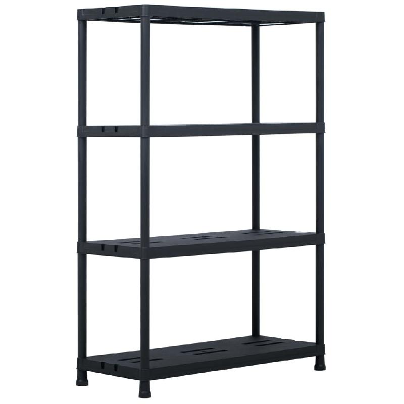 Helloshop26 - Étagère de rangement noir 220 kg 90 x 40 x 138 cm plastique 02_0000637 - noir 3000069651530_0