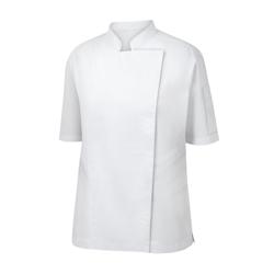 METRO Professional Veste de cuisine, polyester / coton, avec manches courtes, pour femmes, taille S, blanc - S blanc polyester 4337255656055_0