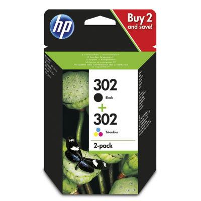 Pack 2 cartouches HP 302 noir et couleurs pour imprimantes jet d'encre_0