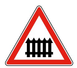 Panneau type A7 : Passage à niveau à barrières à fonctionnement manuel_0