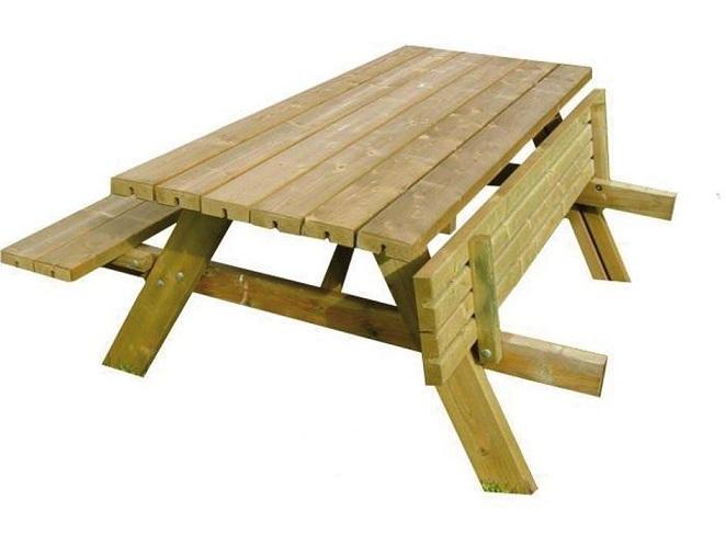 TABLE PIQUE-NIQUE EN BOIS RECTANGLE PROMO LOT DE 4 + 1 OFFERTE_0