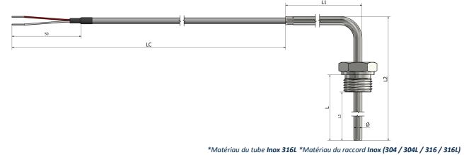 Thermistance à visser - Raccord fixe 90° - Type 1 HR13 - PTC et NTC avec plages de températures étendues_0