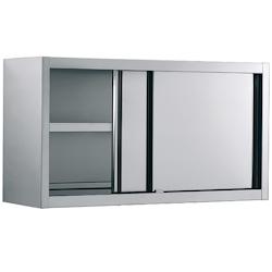 Virtus group Armoire Murale Inox avec Portes Coulissantes et Étagère Intermédiaire P 400 mm - Virtus - l40- L160- P40- h66- - 0698142358167_0