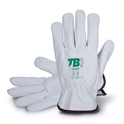 Gant cuir fleur vachette gris TB Plus 160IBSZ - Lot de 10 paires - Protection mécanique et thermique_0