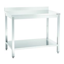 Bartscher Table de travail en acier inoxydable avec support arrière + tablette inférieure, à monter soi-même 700 mm de profondeur 850 mm de hauteu_0