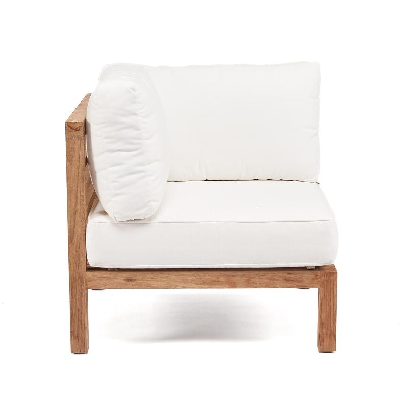 Bazar Bizar Canapé 1 place angle droit en bois de teck 80x80x70 cm blanc naturel - multicolore Bois massif JARAC005NW_0