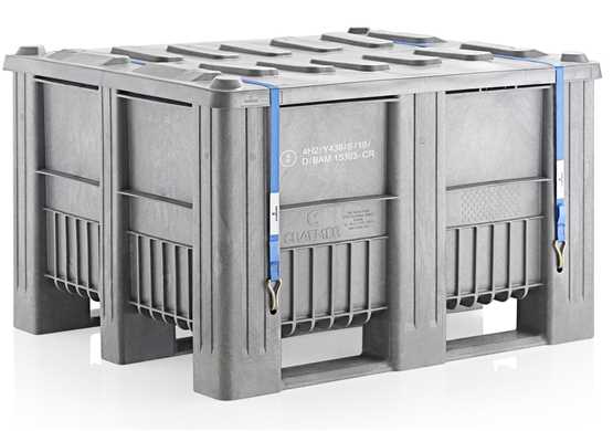 Caisse-palette plastique équipée d'un couvercle avec joint étanche - CPP1012/CB3/G-UN_0