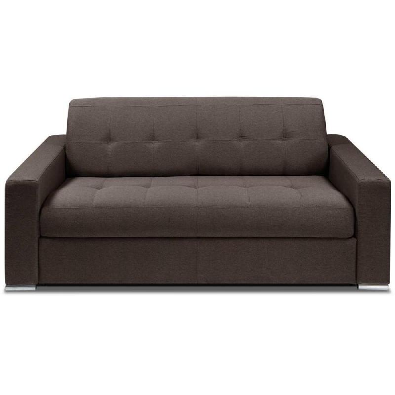 CANAPÉ CONVERTIBLE 3 PLACES MOJITO MATELAS 16CM SYSTÈME EXPRESS SOMMIER LATTES 140CM MICROFIBRE MARRON_0