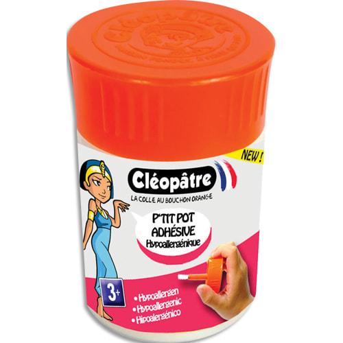 Cléopâtre P'tit pot de colle adhésive hypoallergénique - 50 g avec pinceau intégré et bouchon large_0
