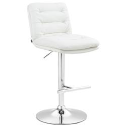 CLP Tabouret de bar Damar similicuir Blanc /Chrome - blanc polyester 322916_0