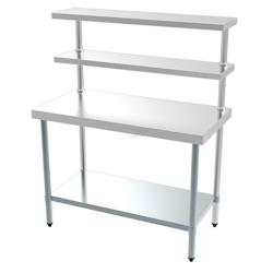 COMBISTEEL table De Travail Avec Etagere Basse + 2 Etageres Hautes L1200 - 7435137825883_0