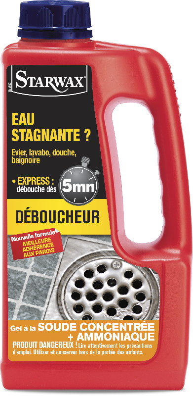 Déboucheur STARWAX 1 litre - gel express pour canalisations bouchées - spécial eau stagnante_0