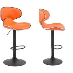 Décoshop26 - Lot de 2 tabourets de bar design contemporain pieds en métal noir assise en synthétique orange 10_0000343 - noir 3000851469602_0