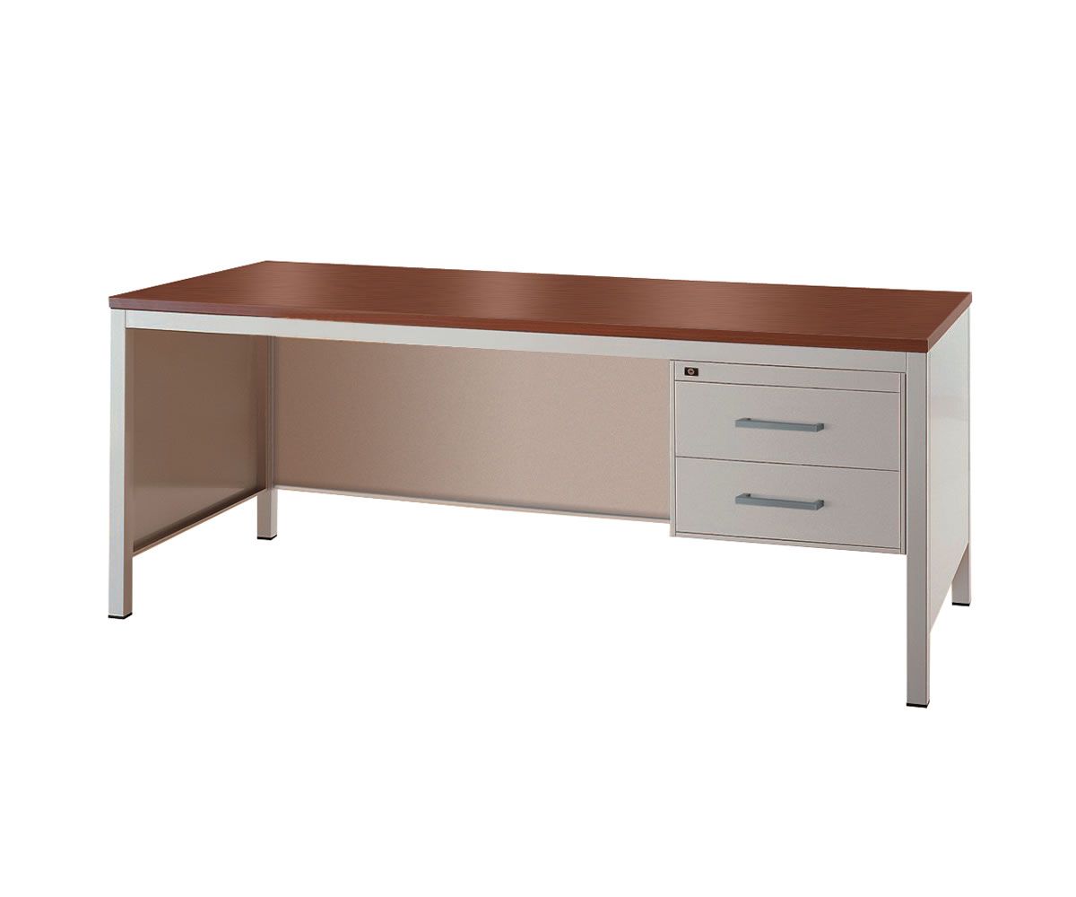 F140 - Bureau droit Fazzini - 80x140 cm - Structure métallique et plateau en mélaminé_0