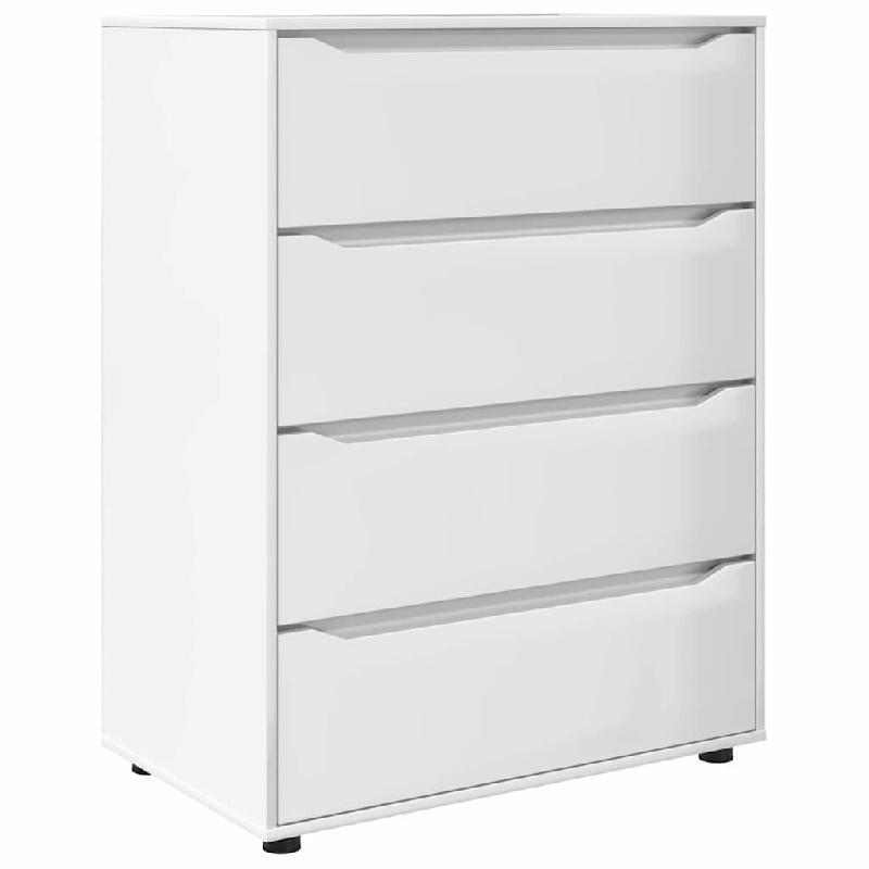 Helloshop26 - Armoire de rangement lot de 2 pratiques minimalistes 80 x 48 x 105 cm en bois d'ingénierie blanc brillant 02_0056180 - blanc Bois massi_0