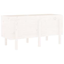 Helloshop26 - Jardinière bac lit surélevé plantes fleurs terrasse jardin de jardin 121 x 50 x 57 cm bois de pin massif blanc 02_0039356 - 300021858_0