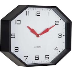 Horloge murale octogonale en résine Factory noir Karlsson - noir 8714302770302_0