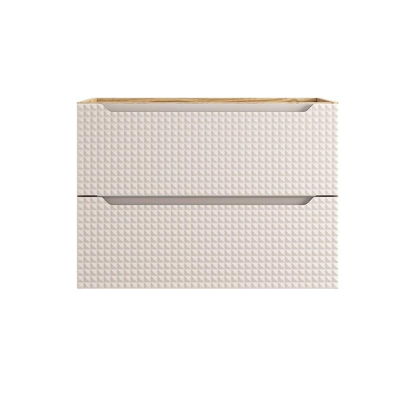STELLAMEUBLES Meuble sous vasque 60 à 90cm LUXOR BEIGE salle de bain 2 tiroirs - 80 - 3667335113897_0