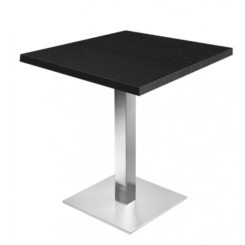 TABLE BISTRO NOIR - 70 X 70 CM + SUPPORT DE TABLE EN ACIER H72CM PROFESSIONNEL_0