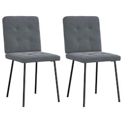 VidaXL Chaises à Manger Lot De 2 Gris Foncé Velours - gris 4101058_0