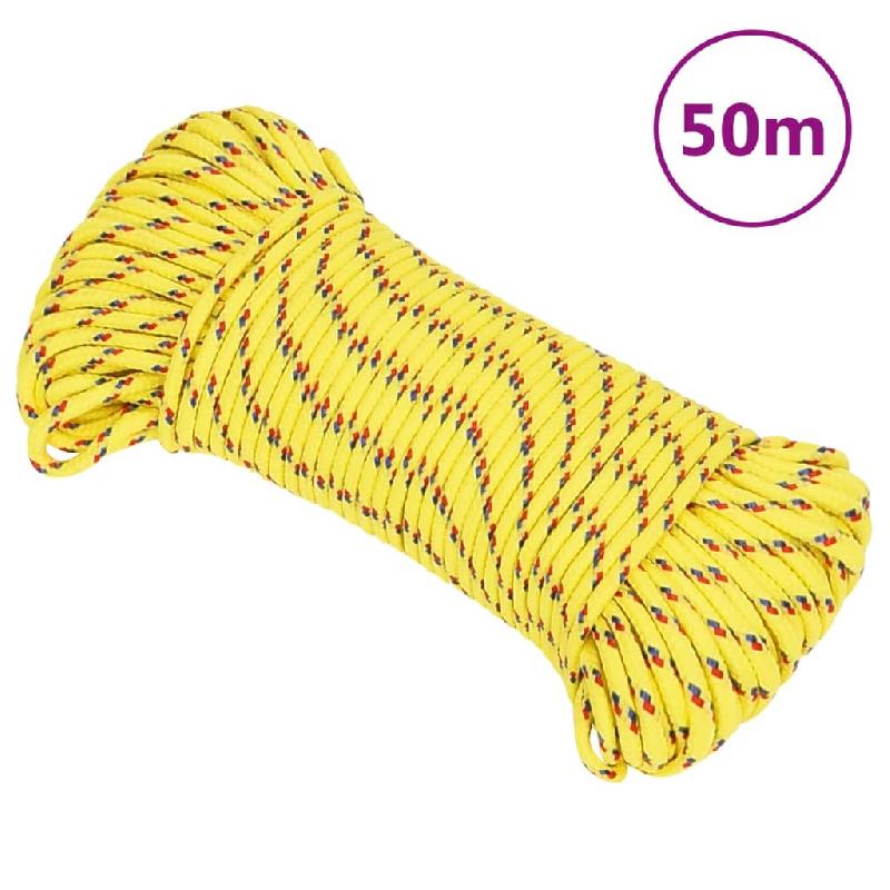 Vidaxl corde de bateau jaune 4 mm 50 m polypropylène 152593_0