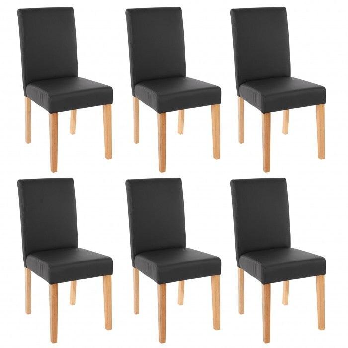 Décoshop26 - Lot de 6 chaises de salle à manger synthétique noir mat pieds clairs CDS04236 - noir 3000072723842_0