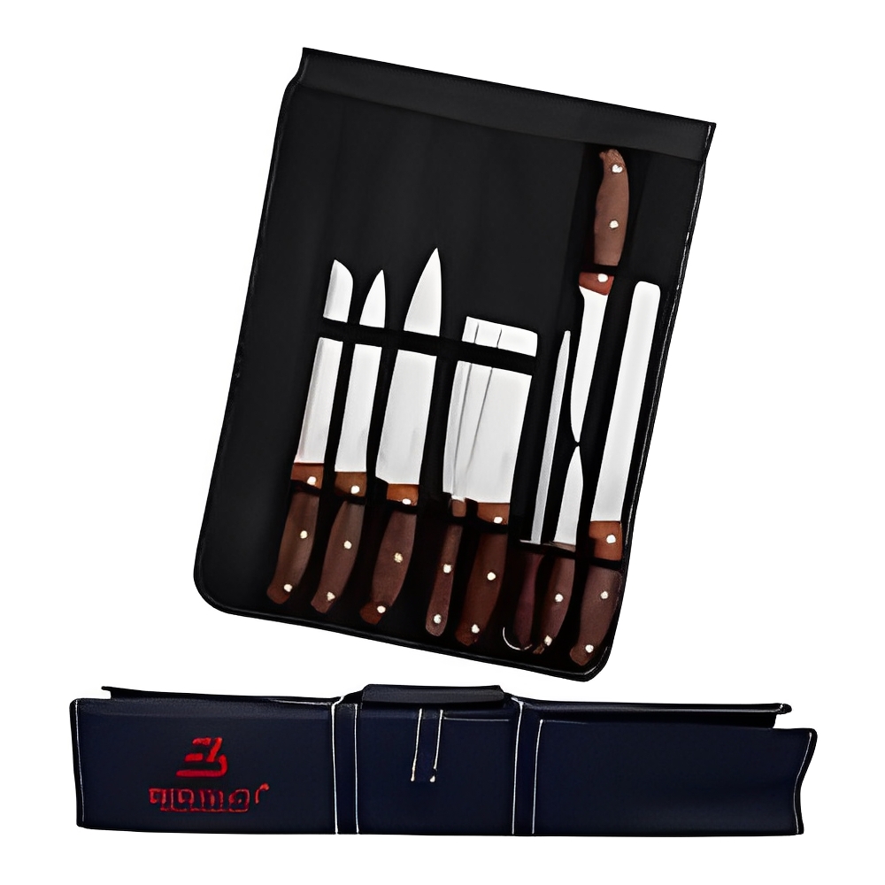 Ensemble de Couteaux Professionnels 9 Pièces avec Sac de Transport Eisenbach LH-049 - noir 4895251805575_0