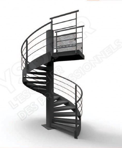 Escalier hélicoïdal Ysoman - Ysofer Esca - passage 1UP ou 2UP avec marches vissées et finitions personnalisées_0
