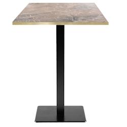 Restootab - Mange-debout 60x60cm - modèle Milan marbre grec chants laiton - marron TB-MILFF-6060M-MB.GRE-LAI_0