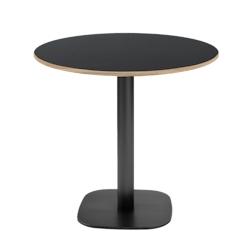 Restootab - Table Ø70cm - modèle Round noir chants bois - noir fonte 3760371519194_0