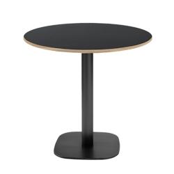 Restootab - Table Ø70cm - modèle Round noir chants bois - noir TB-ROU-R70M-NOIR-BOI_0