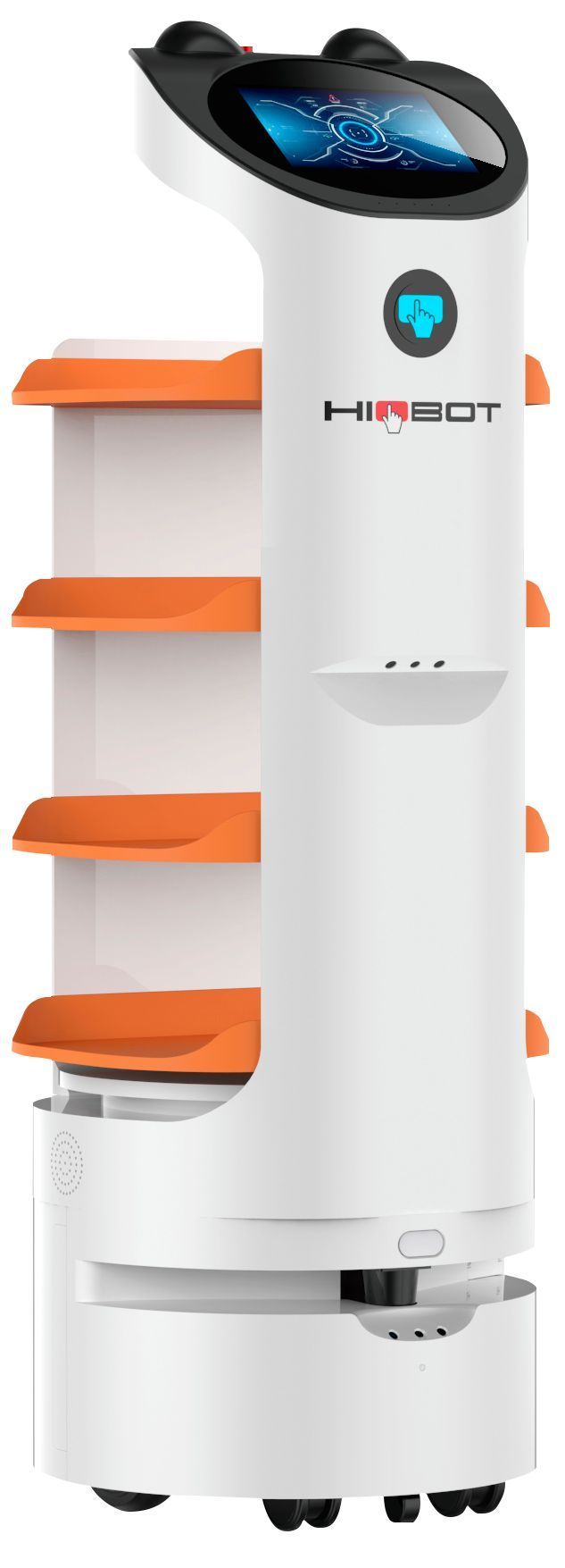 Robot serveur intelligent Hiobot 4 plateaux Écran 16,5 pouces Charge maximale 60 kg_0