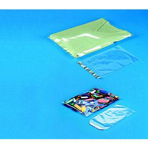 Sachet plastique haute brillance à fermeture adhésive - 16 x 22 cm - Transparent - Carton de 1000_0