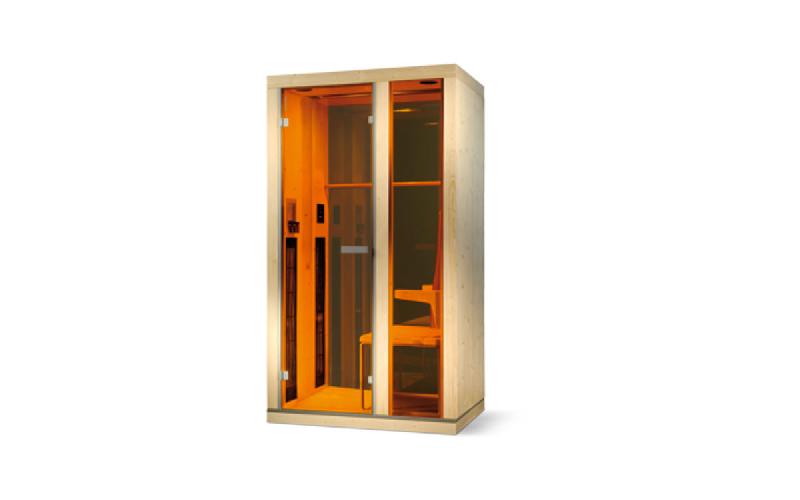 Sauna cabine infrarouge Ergo Balance 1 Pro - 1 personne, 1520W, bois d'épicéa, dimensions 115x80x208 cm_0
