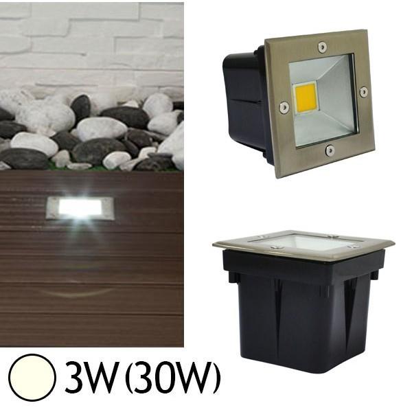 SPOT LED CARRÉ ENCASTRABLE AU SOL 3W 4500°K  IP67