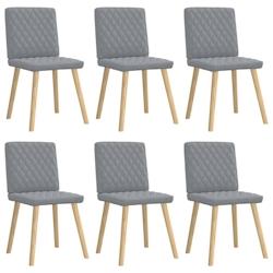 VidaXL Chaises à Manger Lot De 6 Gris Clair Tissu - gris 8721158569363_0