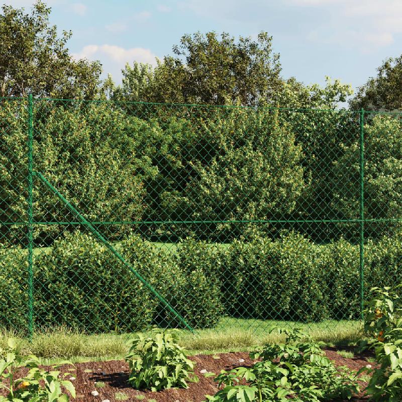 Vidaxl clôture à mailles losangées avec bride vert 1,6x25 m 153948_0
