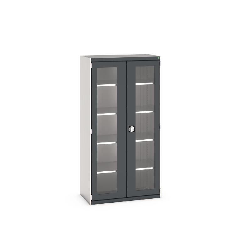 Armoire d'atelier Cubio SMFS-10520-2 - Portes transparentes - 4 tablettes réglables - 1050x525x2000mm_0