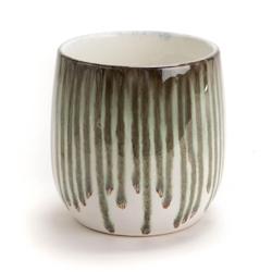 Cache pot Lyra  13.5 cm -  Vert Rond Grès Amadeus 13.5x13.5 cm - vert Grès 3520071850351_0